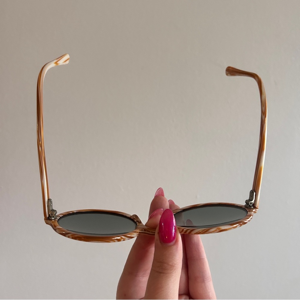 Vintage 60s 70s Marbled Round Mod Psychedelic Hippie Boho Woodstock Sunglasses - Picture 11 of 16